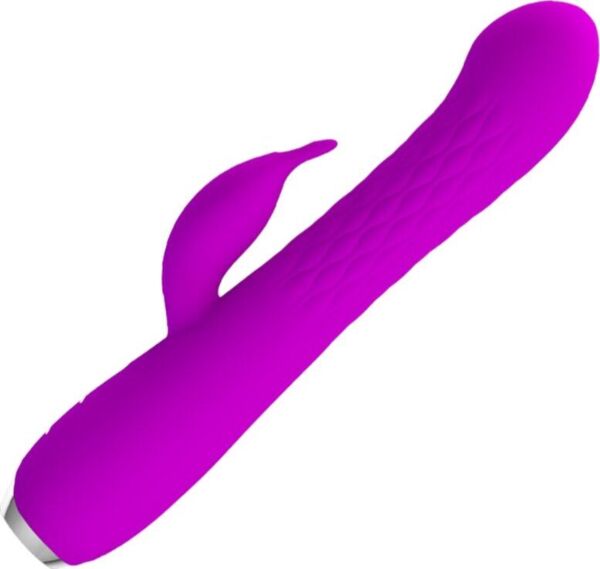 Lilla rabbitvibrator Pretty Love BI-014692 med riflet skaft og kaninarm
