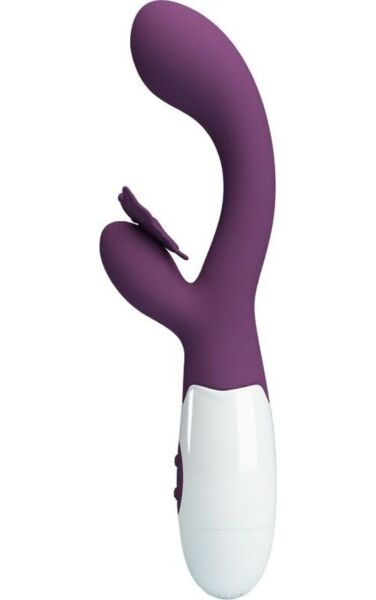 Lilla rabbit-vibrator Pretty Love Butterfly Kiss med sommerfuglformet arm for klitoris