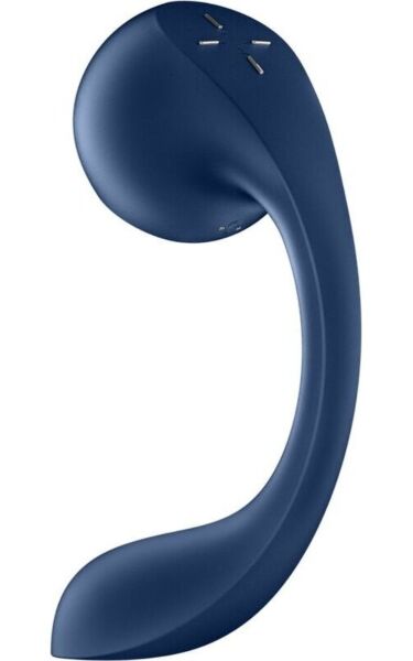 Satisfyer Pro+ Wave 4 Connect App i mørkeblått, med trykkbølgehodet og delen for G-punktet