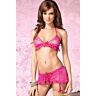 Lingerie Leg Avenue 3PC. Lace Bra Top og Garter Belt