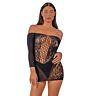 Lingerie Lace Off the Shoulder Mini Dress med blonder