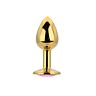 Butt Plug Toosh Metal Small Stone med juvelert base Rosa