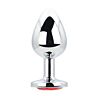 Anal plugg Toosh Silver Metal Large Red Stone