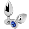 Anal Plug METAL HARD Diamond Blue Small 5.71cm