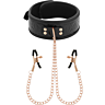 Bondage Halsbånd BEGME BLACK EDITION med nippleklemmer