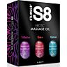Massasjeolje STIMUL8 S8 - 3 x 50 ml med unike dufter