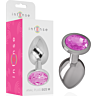 Analplugg i aluminium INTENSE med rund krystalljuvel