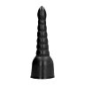Dildo All Black 34 cm med stimulerende spor