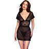 Babydoll Chilirose CR 4830 med blonder og V-hals