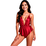 Bodysuit PASSION WOMAN TEDDIES SENSIE med dyp V-hals