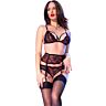 Garter Belt Set CHILIROSE CR 4883 med blonde og strømper