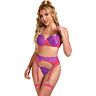 Garter Belt Set SUBBLIME - 955366 med blonde og strømpeholdere