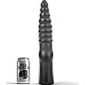 Dildo ALL BLACK 33 CM med flutet struktur