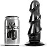 Dildo ALL BLACK 17 cm med tre humper