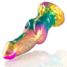 EPIC Iris Dildo med regnbuetestikler