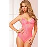 Teddy Lingerie Gallon Lace & Dotted Mesh