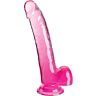 Dildo King Cock Clear 20.3 cm med testikler