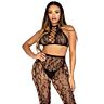 Crop Top & Crotchless Tights Leg Avenue med leopard effekt