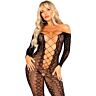 Bodystocking Leg Avenue Crotchless med slange mønster