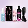 Premium analsett med Satisfyer plugg via app og glassplugg