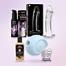 Premiumsett til henne med Satisfyer lufttrykksvibrator og glassdildo