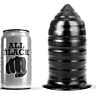 Anal Plug ALL BLACK 16 CM med ribbet struktur