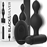 Anal Plug BLACK&SILVER TUCKER med Fjernkontroll og Vibrasjonsmoduser