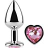 BDSM Anal Plug SECRETPLAY Metal Fuchsia Heart Small Size