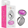 Anal Plug INTENSE Aluminium med Rosa Krystall L