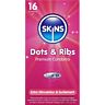 Kondom SKINS Dots & Ribs Premium 16-pakning