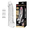 Justerbar penisforlenger i transparent silikon 26 cm