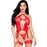 Leg Avenue Blonde Blonde Bodysuit med Strømpeholder Sett