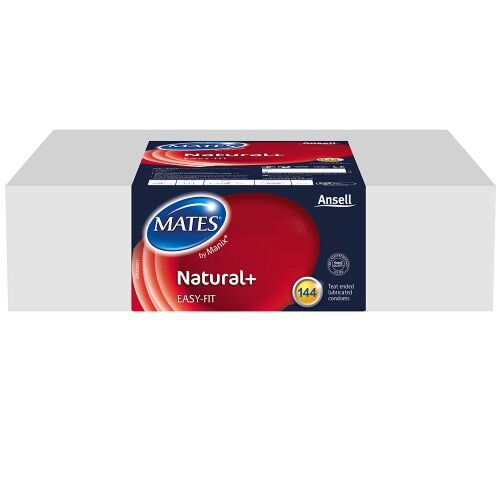Kondomer Mates Natural+ 144 Clinic Pack med smidig tekstur
