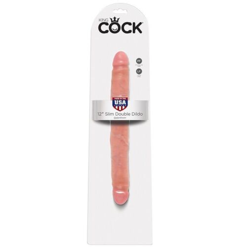 Dildo KING COCK Slim Double 30 cm med realistisk design