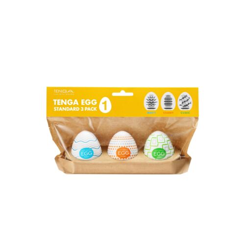 Masturbator Tenga EGG STANDARD 3 PACK I med varierte teksturer