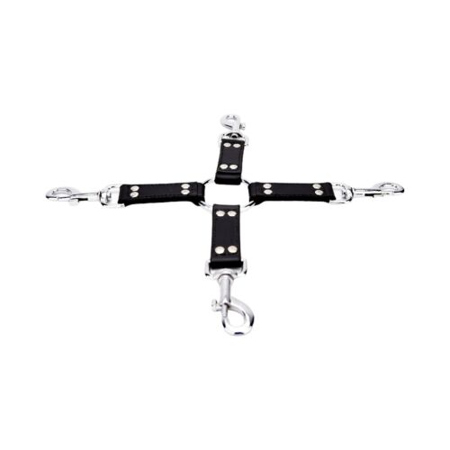 Restraints Bound Leather 4 Way Hog Tie med lærremmer