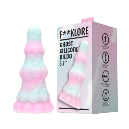 Dildo F**kLore Ghost med sugekopp og skummelt design