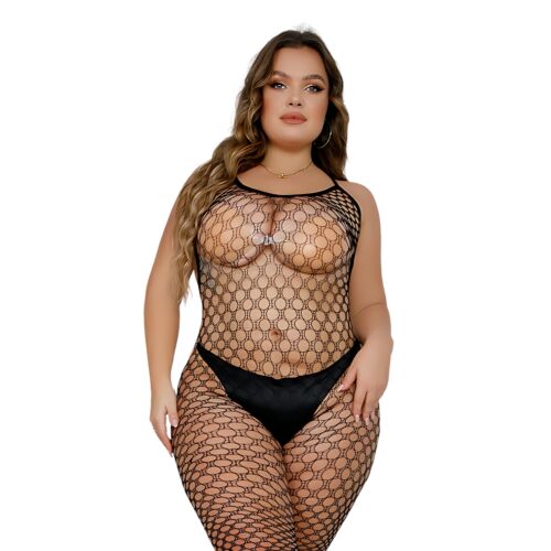 Bodystocking Lace by LJ Plus Size med åpen rygg