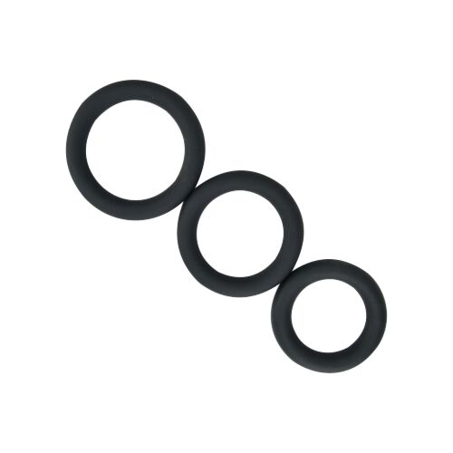 Silikonringer Loving Joy 3-pack med komfortabel passform Grå