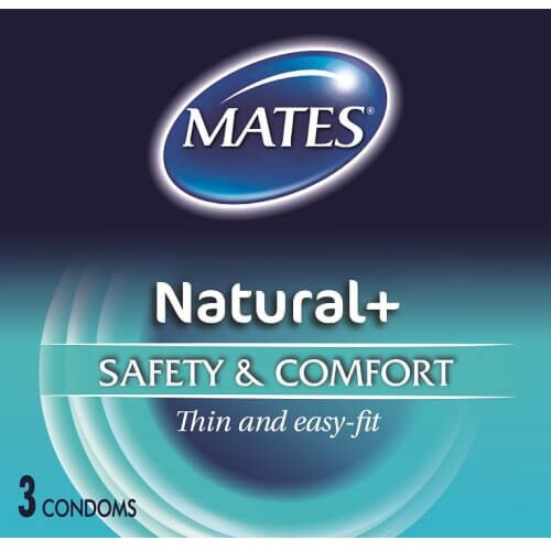 Kondom Mates Naturlige 3-Pack med glatt tekstur