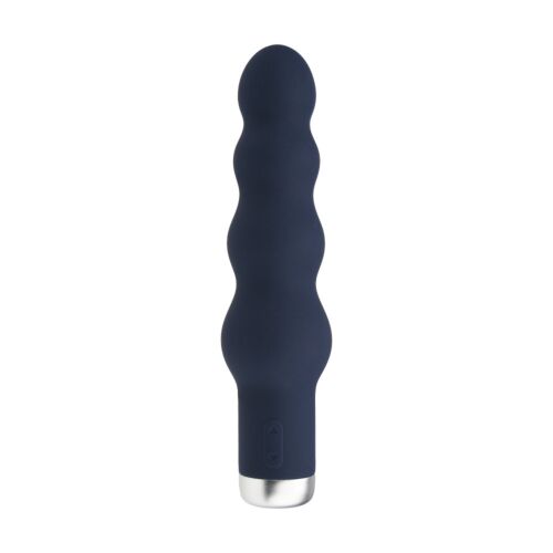 Vibrasjon NAUTI Silicone Ribbed Vibrator med 10 funksjoner