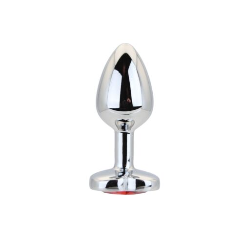 Buttplug Toosh Heart Shaped Silver med rød stein