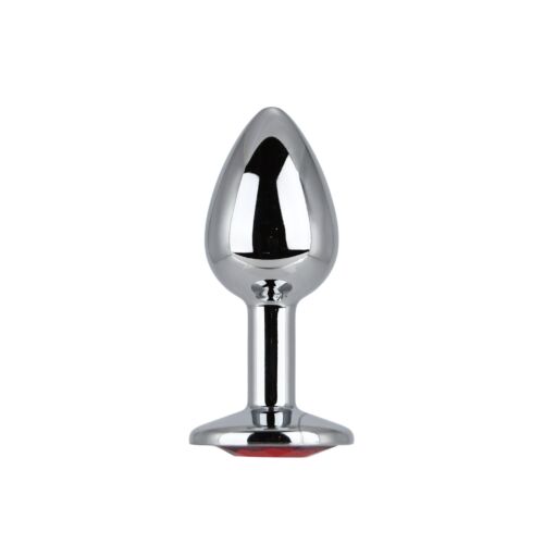 Butt Plug Toosh Metal Small Stone med juvelert base Rojo