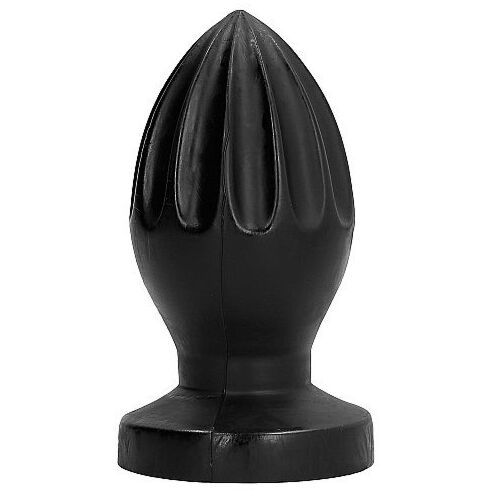 Anal Plug ALL BLACK 12 CM med dype riller