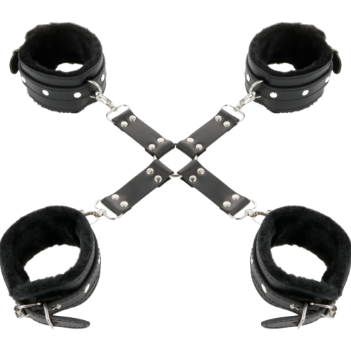 Håndjern DARKNESS BONDAGE - Lær Håndjern for Hender og Føtter
