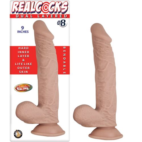 Dildo Nasstoys RealCocks Dual Layer 9 Tommer Bøyelig