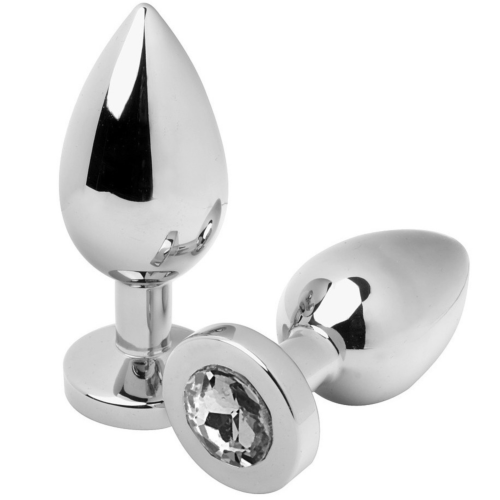 Anal Plug METAL HARD Diamond Transparent Small 5.71CM