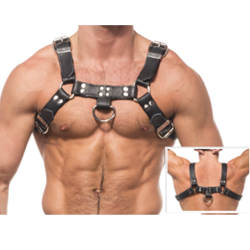 BDSM Harness Leather Body Chain Harness III med justerbare stropper