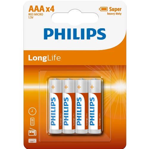 Batterier Philips AAA Størrelse - Lang levetid