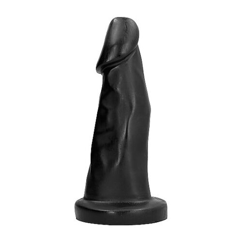 Dildo ALL BLACK 27 CM med lett buet skaft